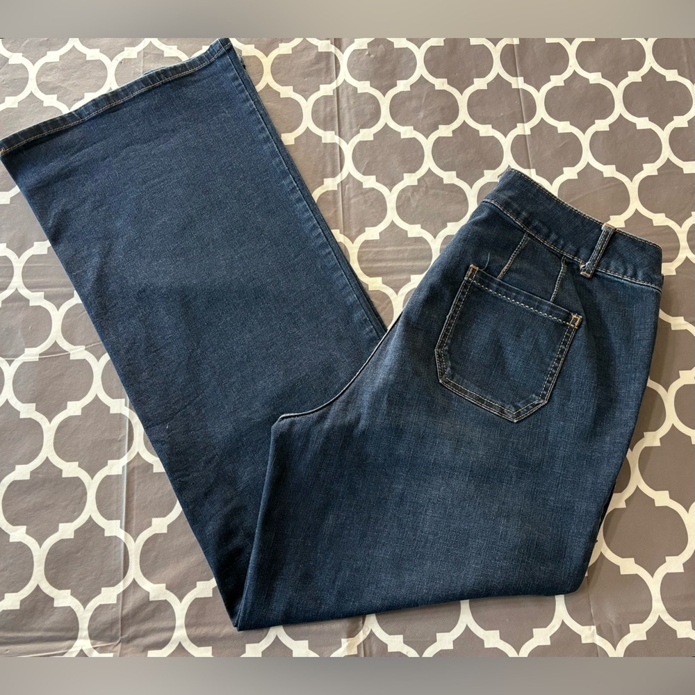 LANE BRYANT Wide Leg Square Pocket Flare Jeans Size 14